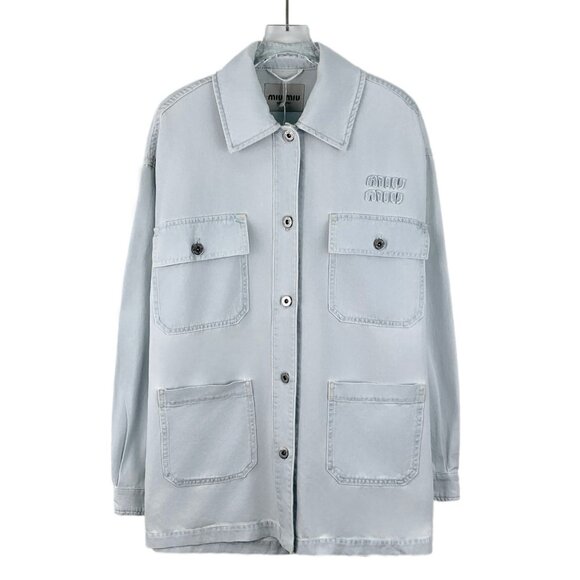 Miu Miu 22 Collection light blue cotton denim jacket